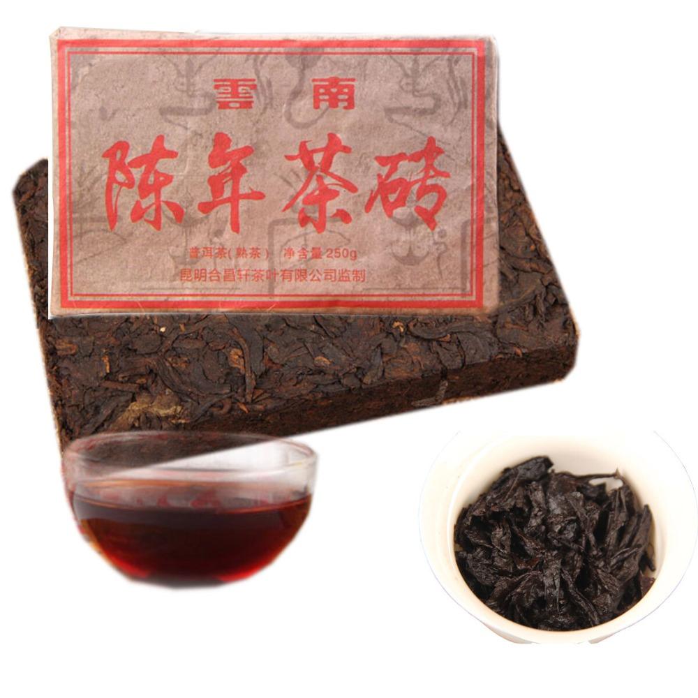 Yunnan Pu-erh Tea Brick Ripe 250g Old Cooked Fermented Health Tisane