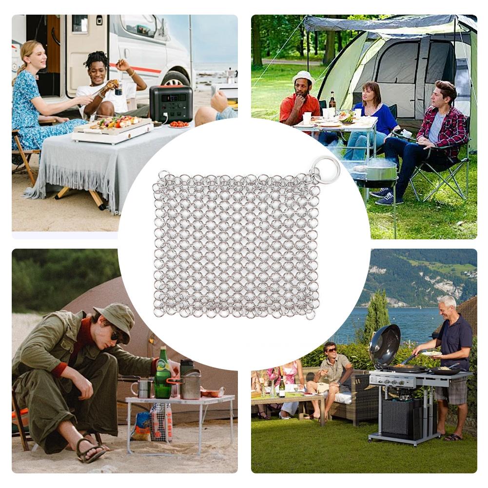 Cast Iron Cleaner Stainless Steel Pot Pans Cleaning Scrubber Cookware Rust Remover Scraper for Cast Iron Pre-Seasoned Pans