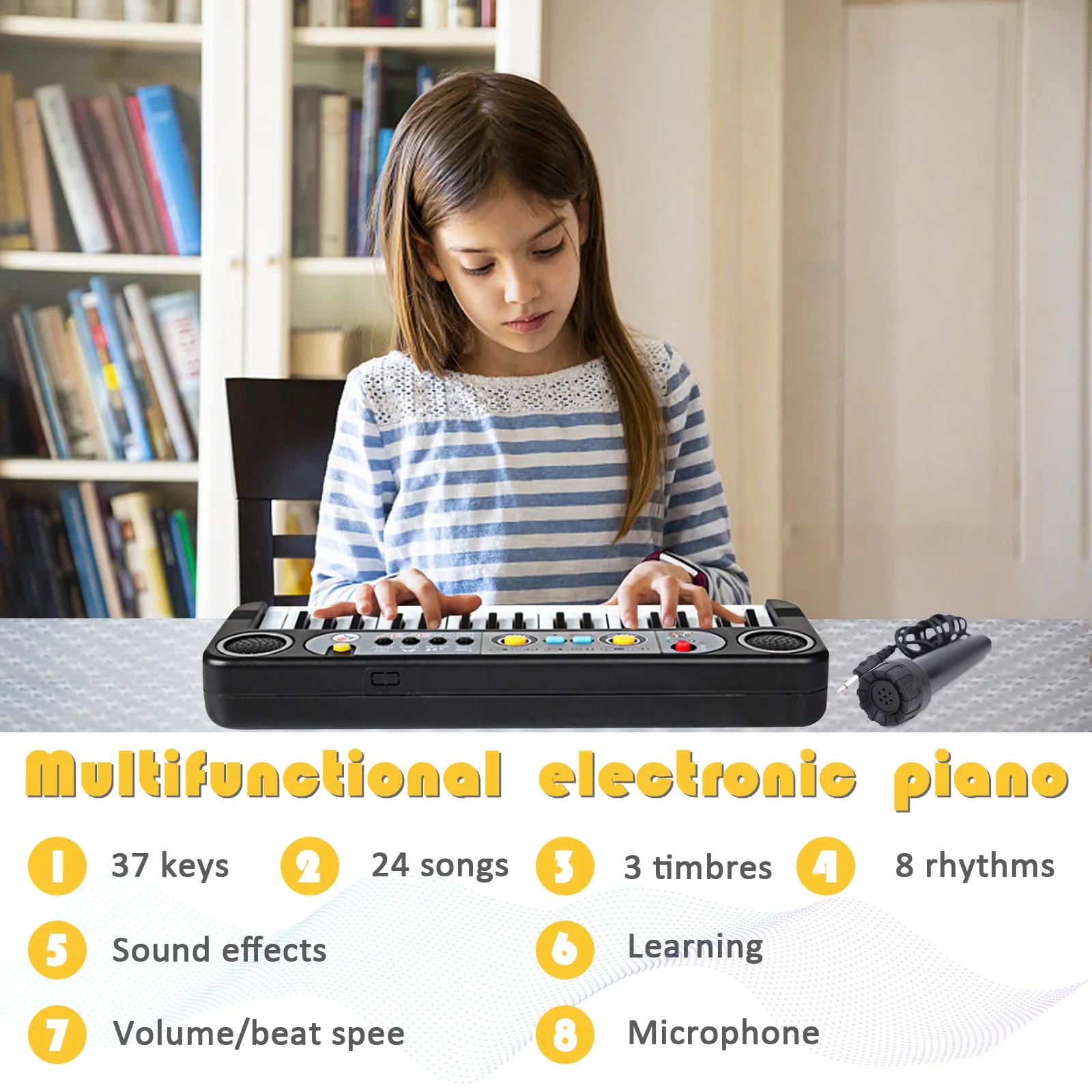 

Детская клавиатура фортепиано, многофункциональный музыкальный инструмент с подставкой и микрофоном
