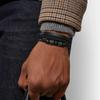 Vnox Personalized Braided Leather Bracelet for Men Handmade Triple Woven Pu Leather Bracelet Custom Name Text Jewelry Gifts