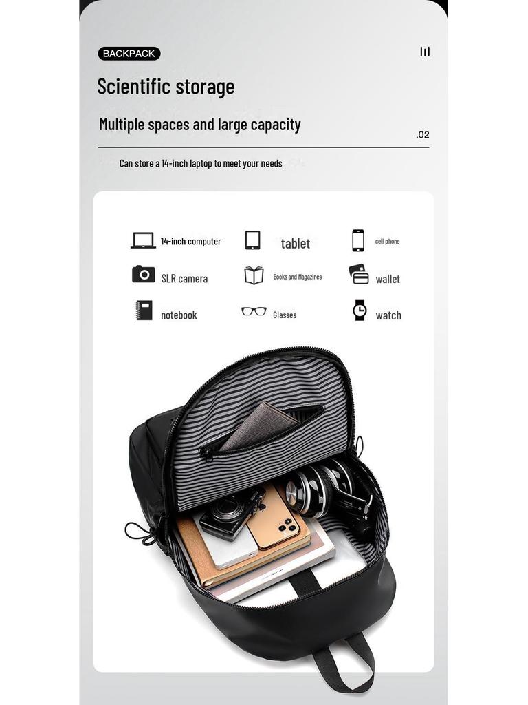 Sac à dos de voyage polyvalent grande capacité pour étudiants – Sac à dos décontracté en cuir pour homme