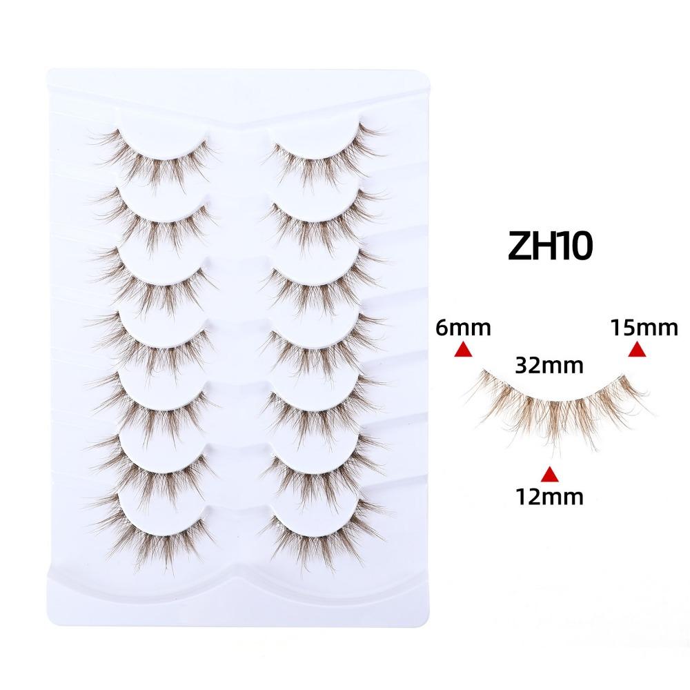 Clear Stem Simulation Eye Eyelashes 3D Curled False Eyelashes  Daily Party and Holiday Stage