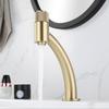 Gebürstetes Gold Messing Badezimmerarmatur Grau Kreativ Mode Waschbeckenarmatur Einzel Loch Warm und Kalt Gesicht Waschen Becken Toilettenarmatur