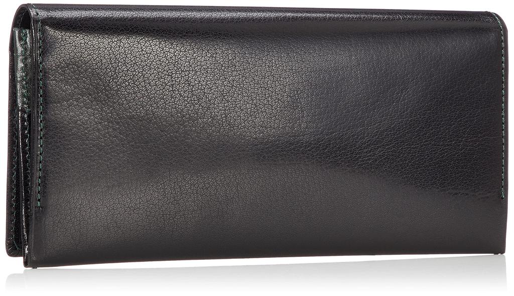 Long Wallet Buffalo Leather NH0810 Stitch 15301 [Kitamura] Men's Black/Green [Black]