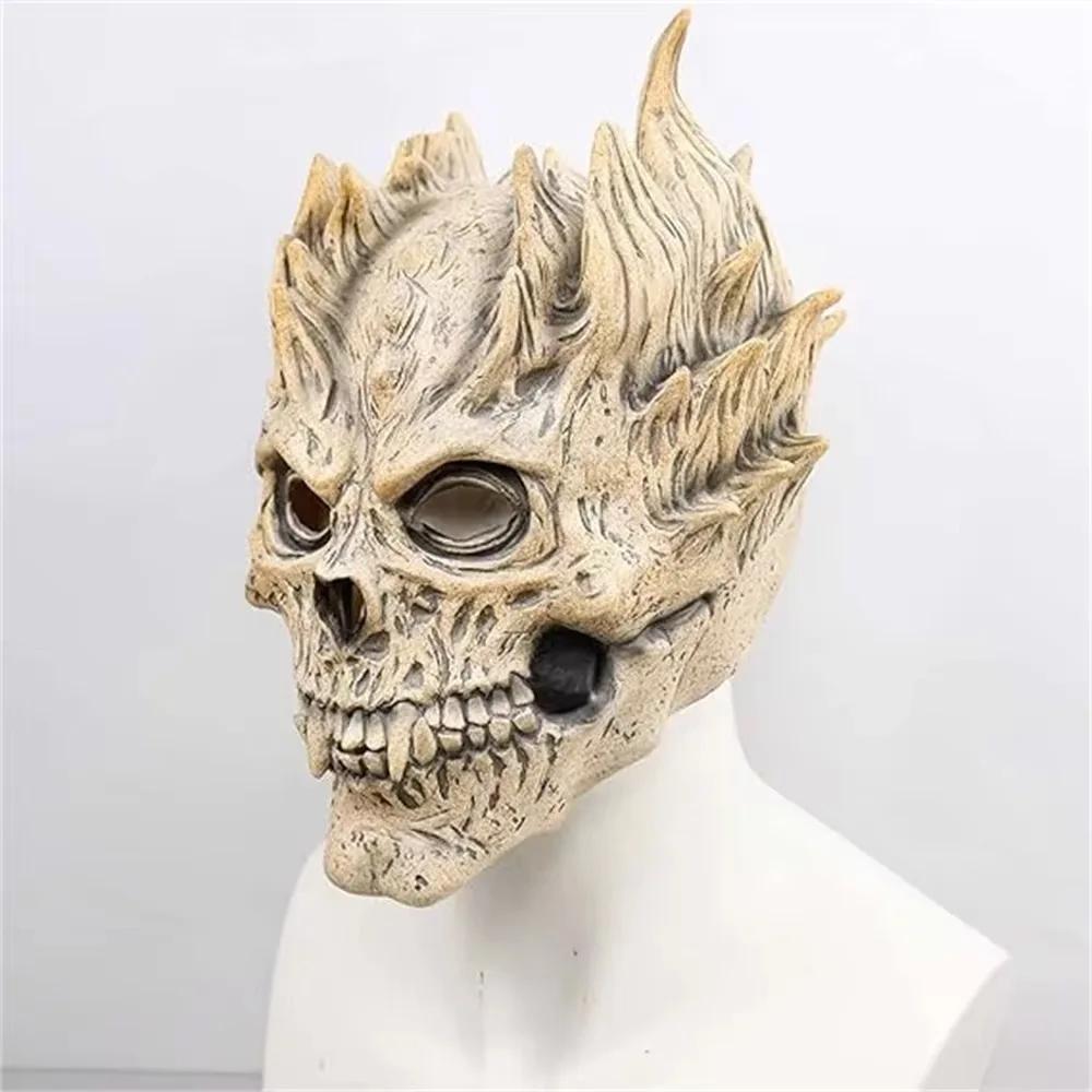 

Terror Realistic Full Head Skull Mask Durable Latex Skeleton Demon Masks Unisex Halloween Cosplay Costume Props