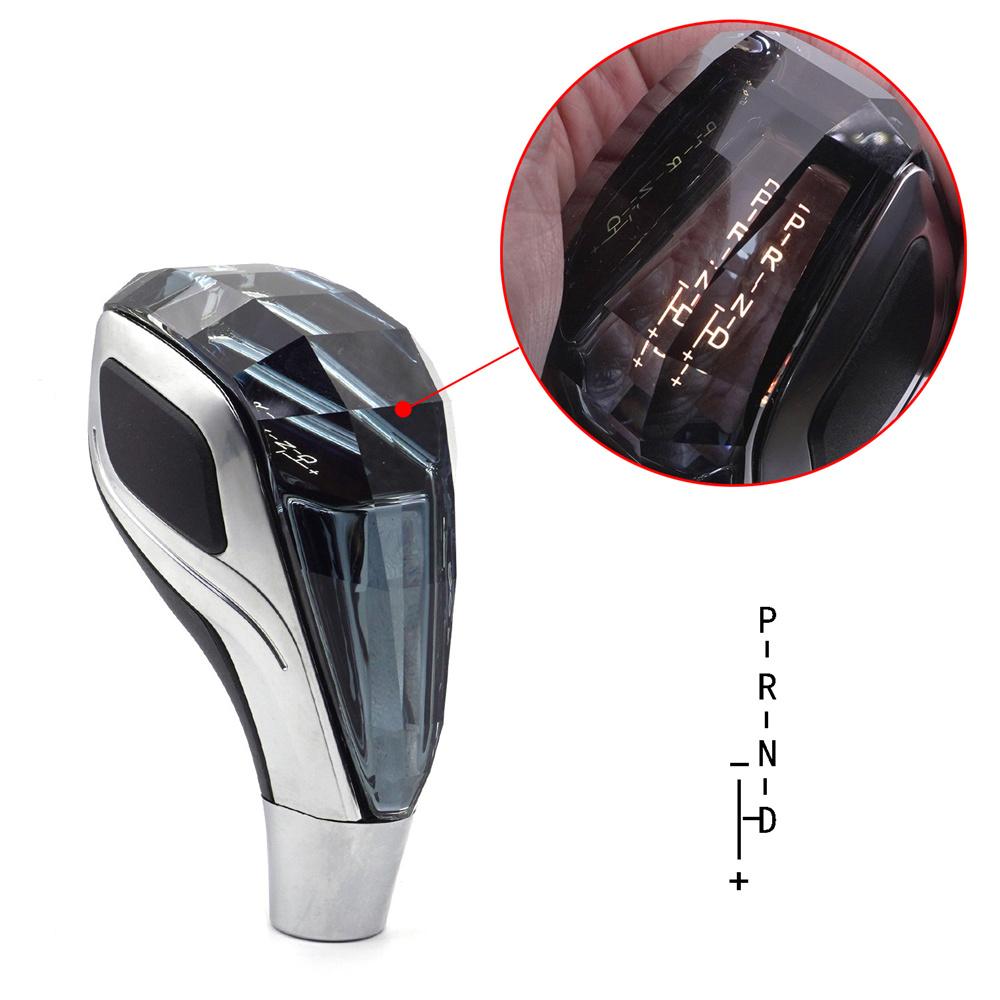 Crystal Touch Activated LED Gear Shift Knob Breathable Light W/ USB Charger VIP Logo