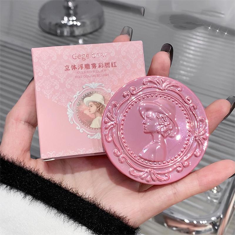 1PC Three dimensional relief mist Color blush natural tender delicate hold makeup low saturation female blush cream