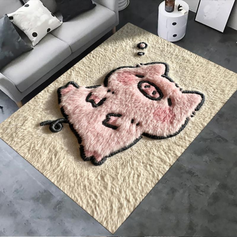 

2025 New Cute pink pig Carpet Rug for Living Room Bedroom Home Sofa Decoration,Kids play Non-slip Floor Mat 40x60cm( 15x23in )