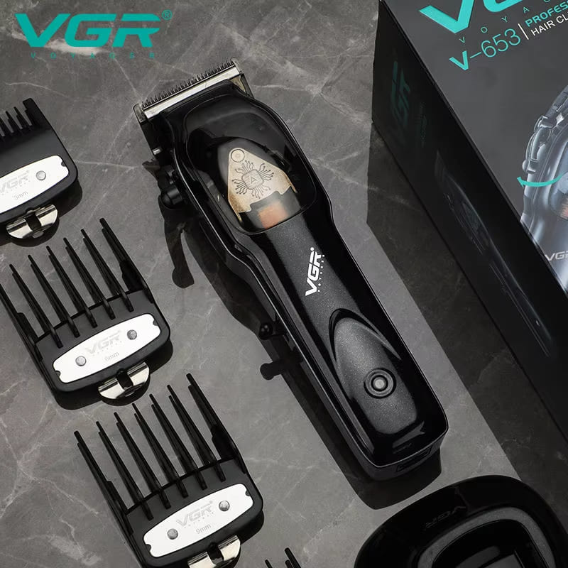 VGR 653 Original Hair Clipper Professional Hair Trimmer Beard Haircut 9000 RPM High Performance Adjustable Hair Cutting Machine Barber Clipper for Men