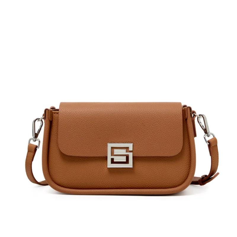 Luxury Ladies' Crossbody Bag 2026 Summer - TOGO Cowhide Leather Small Square Shoulder Bag, Fashiable Purse for Daily Use