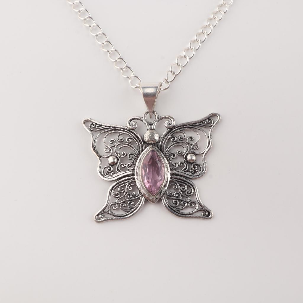 Natural Morganite Gemstone 925 Sterling Silver Jewelry Handmade Elegant Pendant 1.5" Gift For Wife CP-41-5