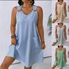 Spring/Summer 2022 European & American Women's Sexy Velvet Slit Pleated Slip Dress
