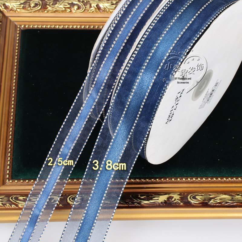10 Yards 2.5/4cm Snow Yarn Ribbon with Jump Stitches for DIY Lolita Bow Hair Accessories
