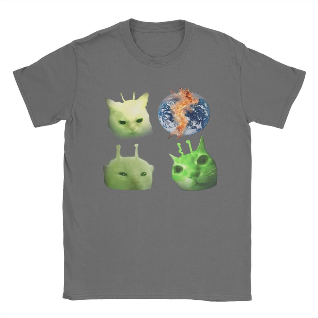 Mode Drei Glorps Alien Katze Meme T-Shirts für Herren Rundhals 100% Baumwolle T-Shirt Kurzarm T-Shirt 4XL 5XL Kleidung