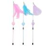 Kitten Wand Comfortable Grip Enhance Emotion Bite Resistant PVC Cats Fishing Pole Feather Toy for Holiday
