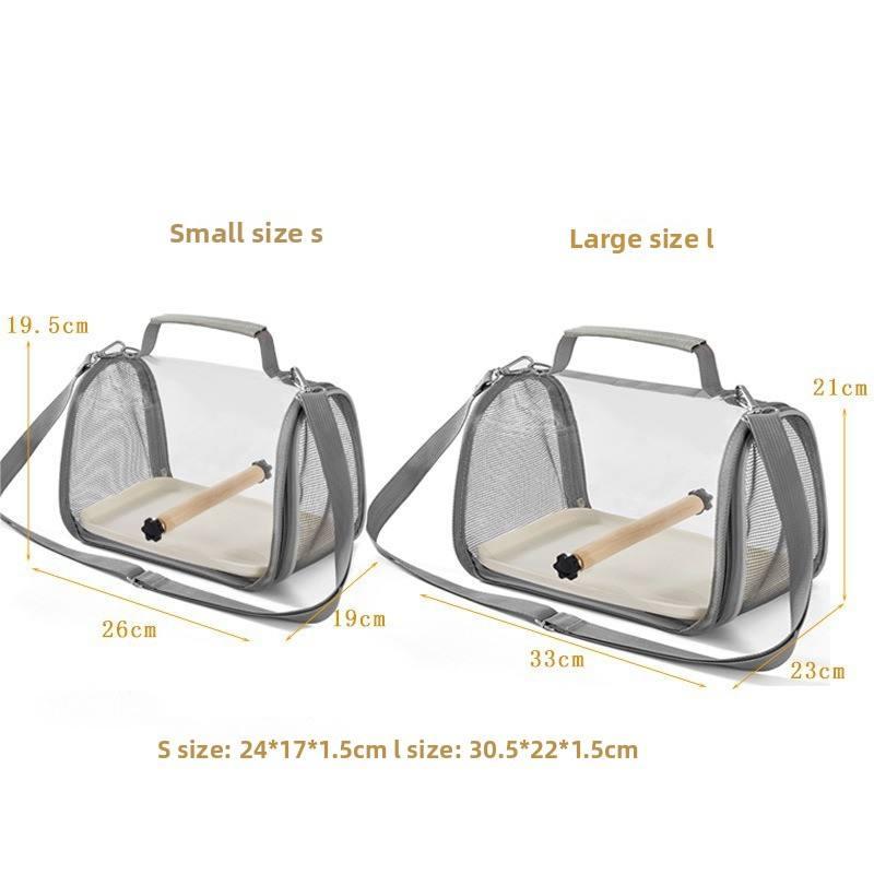 Kangdarpet Transparent Pet Bird Bag with Station Stick - for Parrots & Lizards, With Lizard Enclosure, for Outgoing & Travel