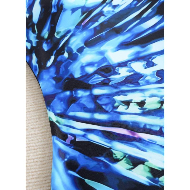 2026 New Racing Swimsuit Women's Personalized Printed One-piece Boxer Briefs Casual Conservative Swimwear