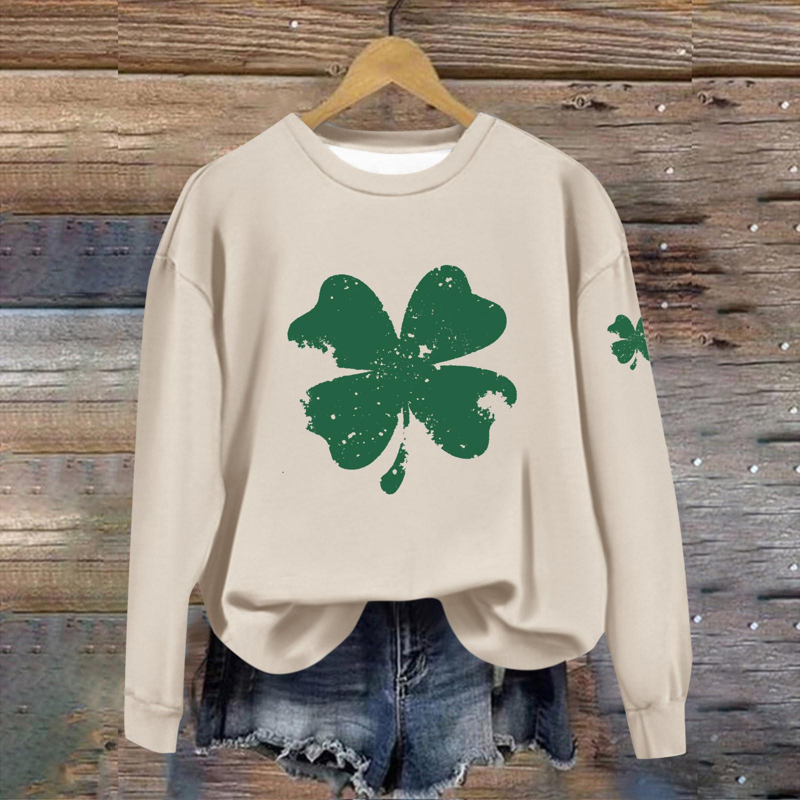 

Женская повседневная модная блузка с длинным рукавом и круглым вырезом, пуловер с принтом XL хаки