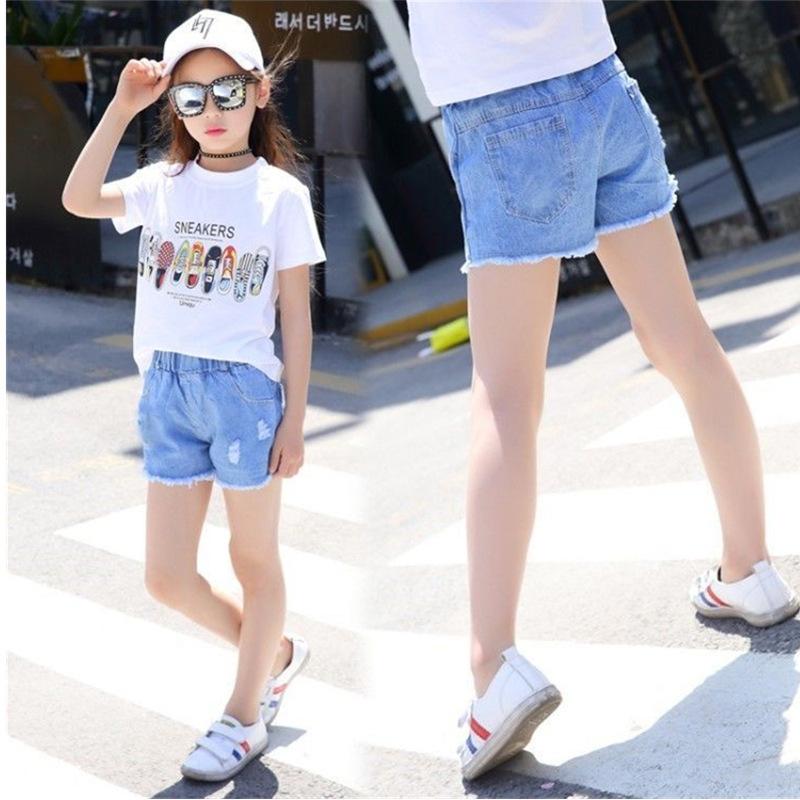 Neue Mädchen Jeansrockhosen Sommer Ausländische Shorts Kinder Faltenhosen Mode Koreanische Version von Kinderkleidung