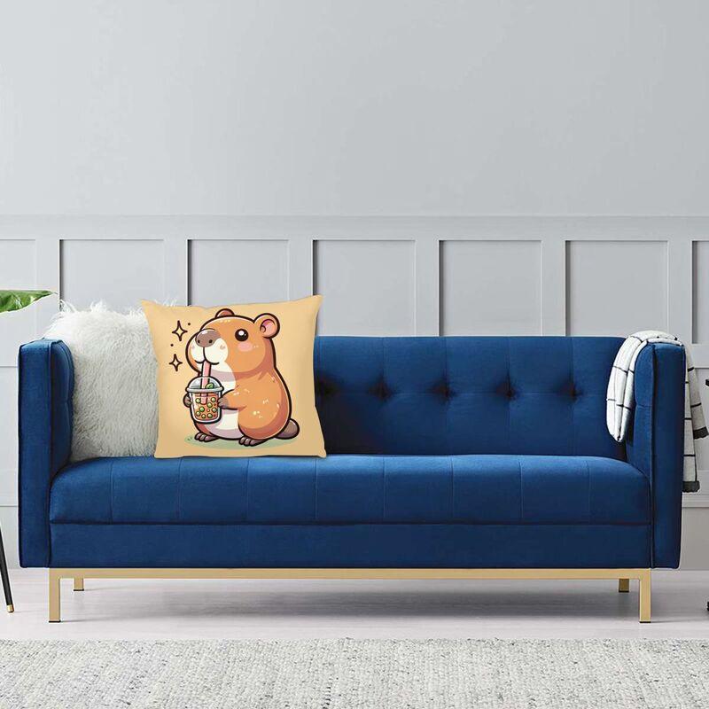 Custom Cute Capybara Cushion Cover Sofa Home Decor Square Throw Pillow Case 40X40Cm
