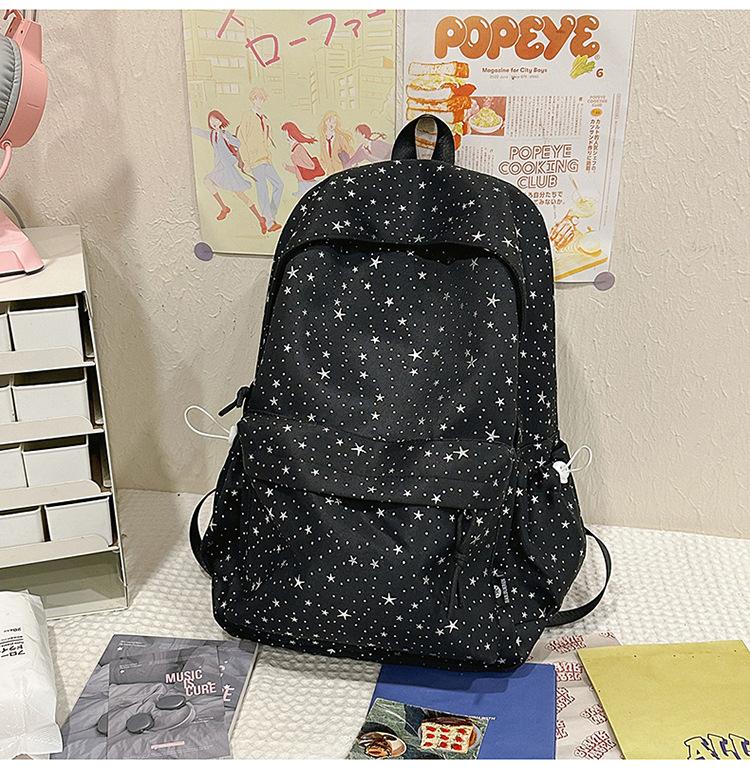 Schoolbag Japanese New Ins College Style Backpack Female Korean Gypsy Star Student Schoolbag Casual Versatile Travel Backpack