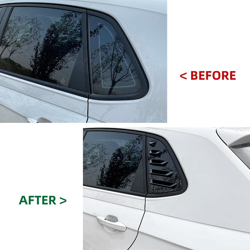 Applicable to Volkswagen Polo MK6 Polo 2018 + car carbon fiber pattern shutter rear window car sticker exterior modification