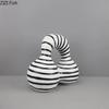 Zebra Stripes Irregular Statue Desk Decoration Ornaments Modern Crafts Abstract Artwork Resin Sculpture Room Aesthetics Decor