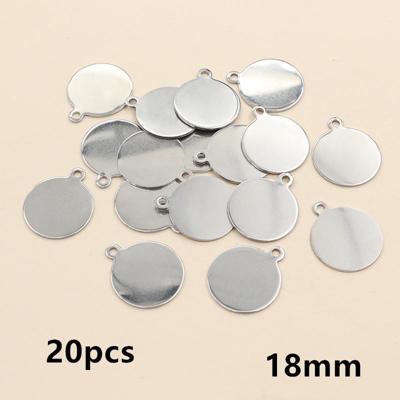 20-200pcs 6-25mm Stainless Steel Round Coin Charms Pendant DIY Jewelry Making Accessories Fingings for Necklace Bracelet