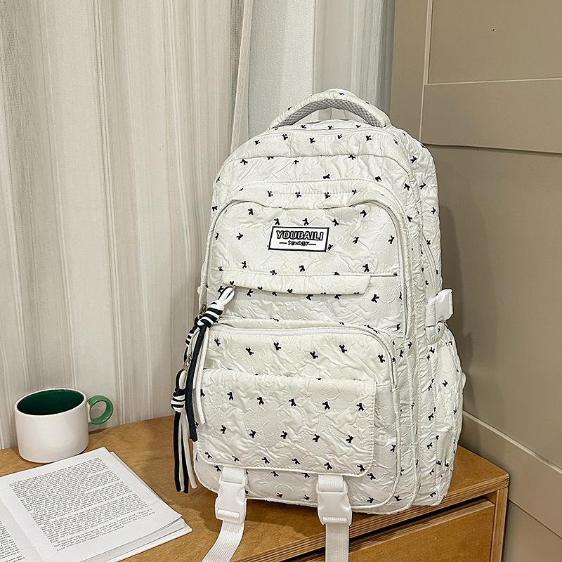 Schoolbag female new Japanese ins high value fresh and sweet bow backpack junior high school students lightweight backpack