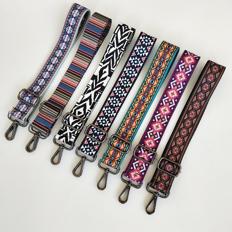 New Ethnic Style Series Women's Bag Shoulder Strap Accessories Adjustable Wide Shoulder Strap Color Bag Versatile Webbing