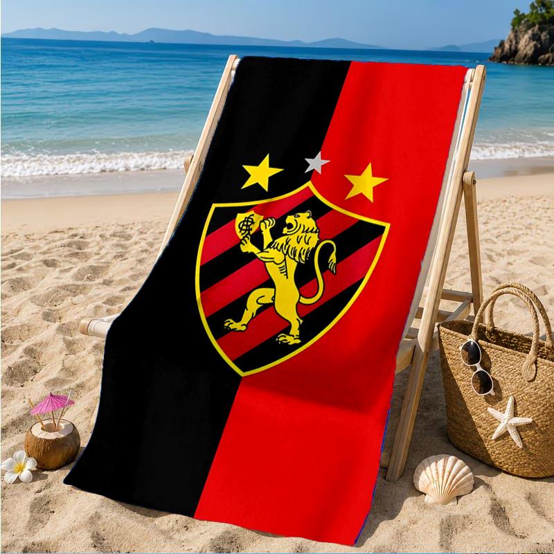 Sport Club Football Crest Printed Microfiber Beach Towel, Soft And Absorbent, Quick-Dry, Ideal for Summer Travel, Beach Essential, Swimming Pool