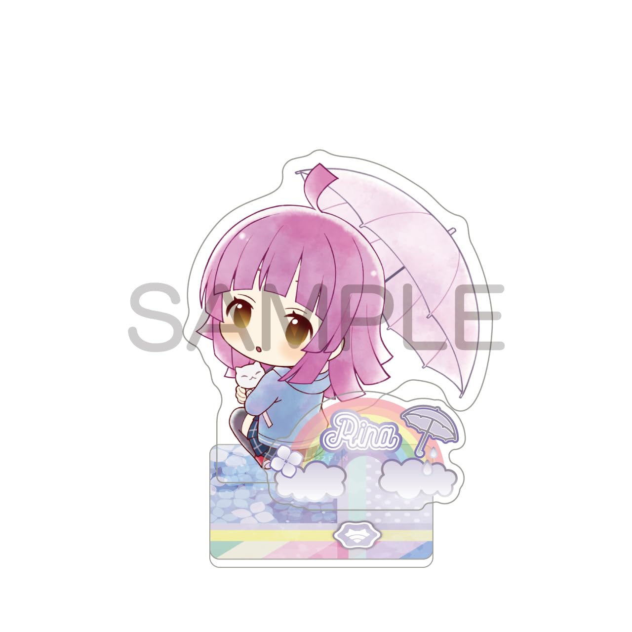 Algernon Product Love Nijigasaki High School Idol Club Umbrella Acrylic Tennoji H100 x W100mm or Acrylic Live! Stand, Rina, Approx. Less,