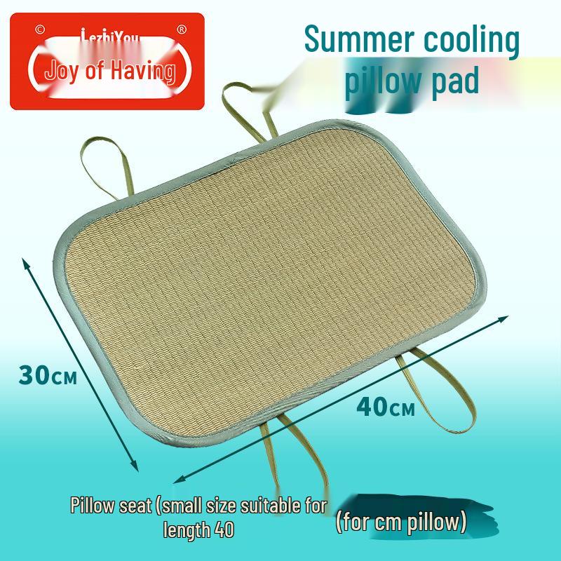 Kids Cooling Pillow Mat with Leather Rattan Pillowcase
