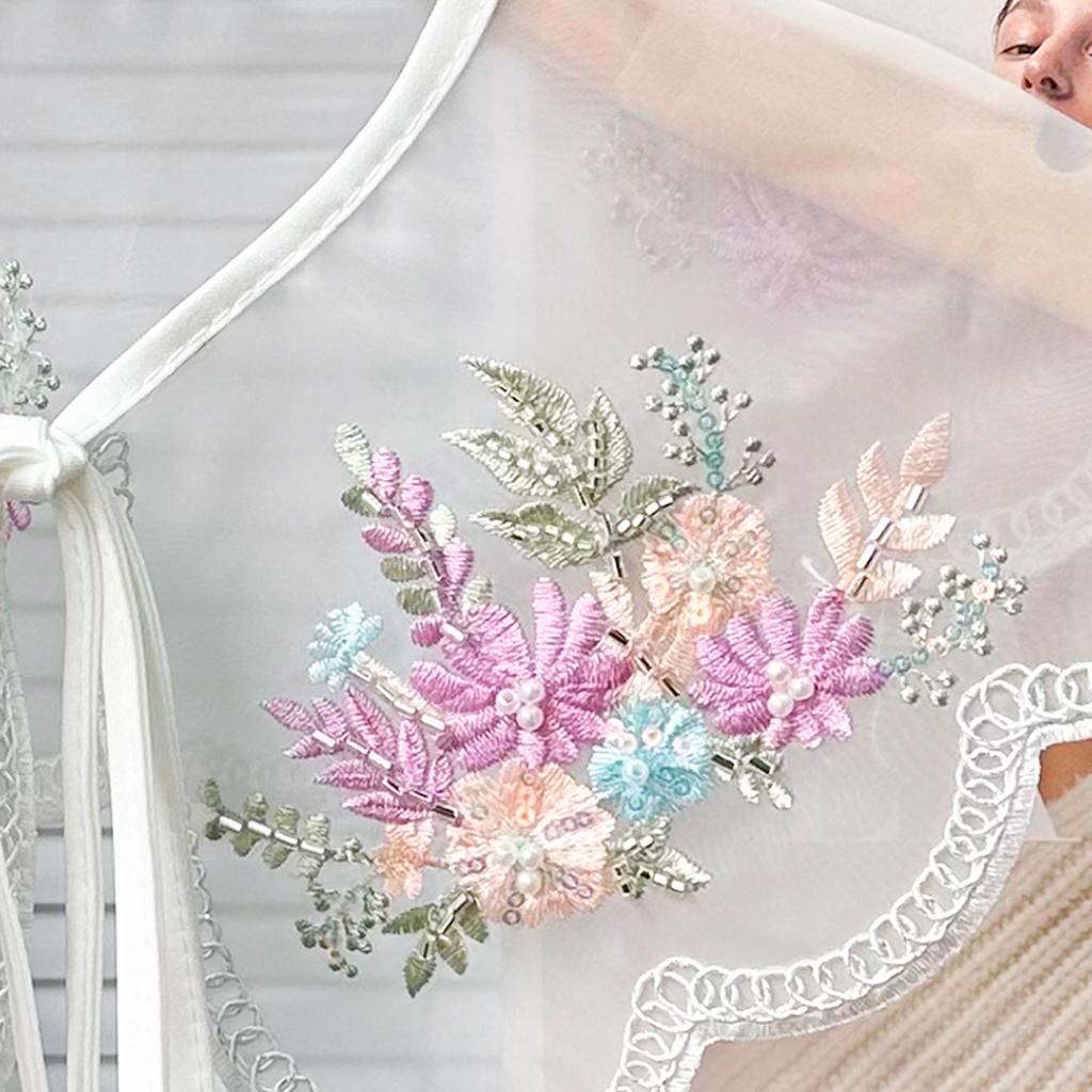 Women Embroidery Fake Collars Cape Scarf Female Blouse Tops Bead False Collar Shawl Neckwear Shirt Detachable Collars Fuax Cols