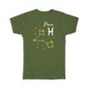 Gift T-Shirt : Pisces Constellation Zodiac Sign Horoscope Astrology Birthday