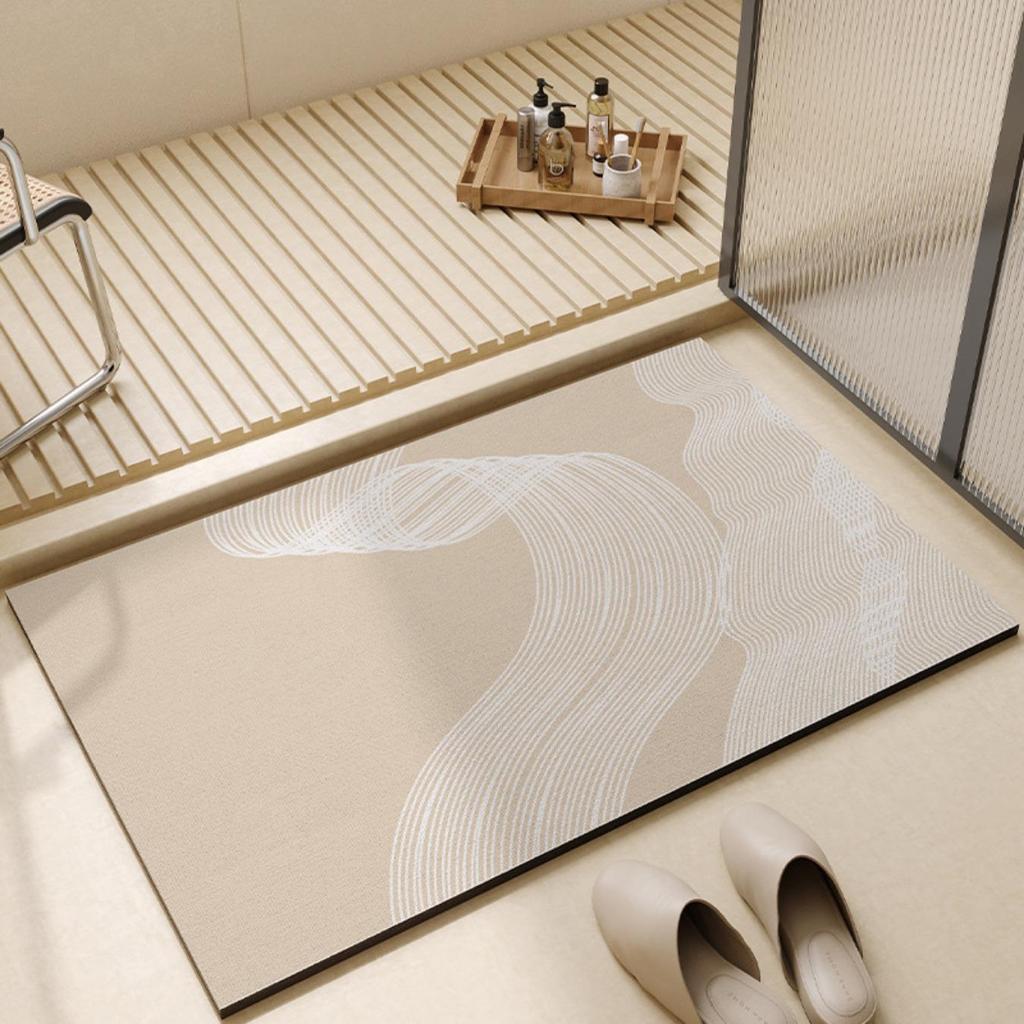 Diatom Printing Bathroom Thickening Mat Bath Non-slip Carpets In Wash Basin Bathtub Side Floor Rug Shower Room Doormat Memory Foam 3D Pad