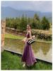 Dopamine Purple V-Neck Ice Silk Knitted Sleeveless Tank Dress for Women - Summer Vacation Style