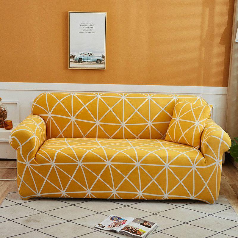 High-quality Wrinkle Resistant Sofa Cover Stretch Slipcover With Beautiful Floral Leaves Print