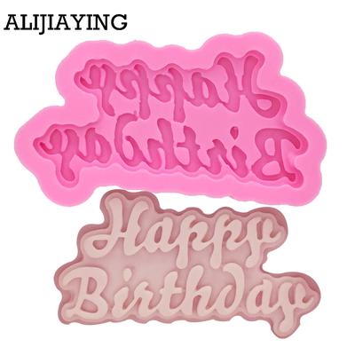 Silicone Mold 3D Happy Birthday Letters Numbers Jelly Chocolate Mold Birthday Cake Decorating Tool