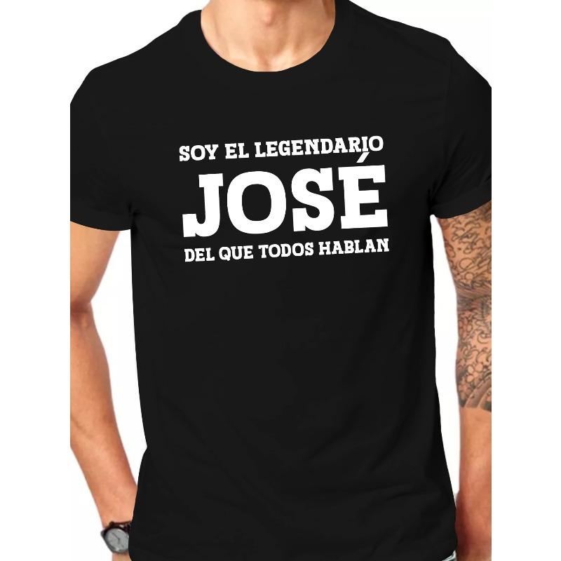 

European sizes I AM THE LEGENDARY JOSE Men S Short Sleeve T-Shirt Summer T-Shirt Top 4XL чорний