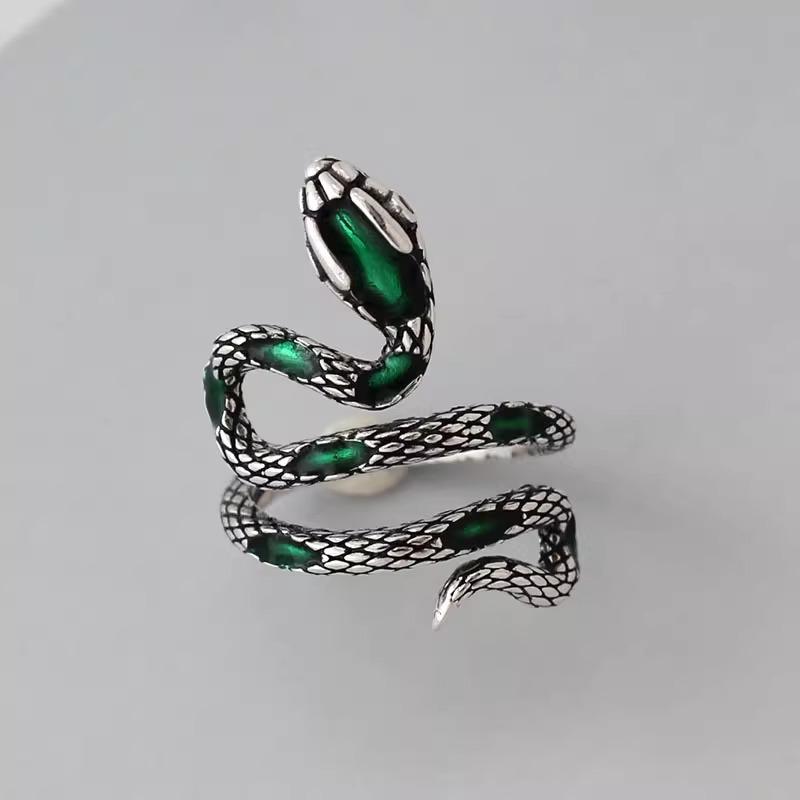 Adjustable Snake Wrap Ring for Women Silver Tone Metal Textured Body with Smooth Finish and Detailed Head Design Fashion Jewelry Accessory One Size