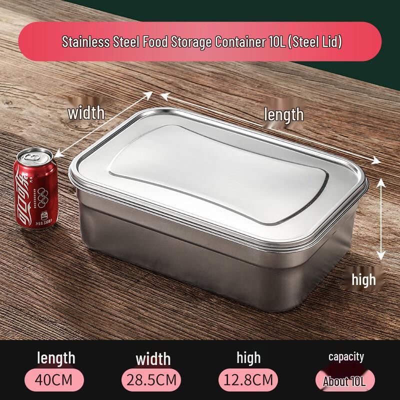 304 Stainless Steel Rectangular Food Storage Container