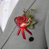 Lapela de Terno Masculino Flor Artificial Pulseira de Pulso Reutilizável Pulseira Floral Alta Simulação Versátil Celebração de Negócios Lapela