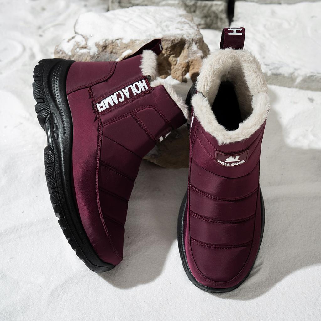Women's Platform Snow Boots Winter Warm Waterproof Ankle Booties With Fur Lined Comfortable Walking Shoes Non-Slip Outdoor Short Boots for Women