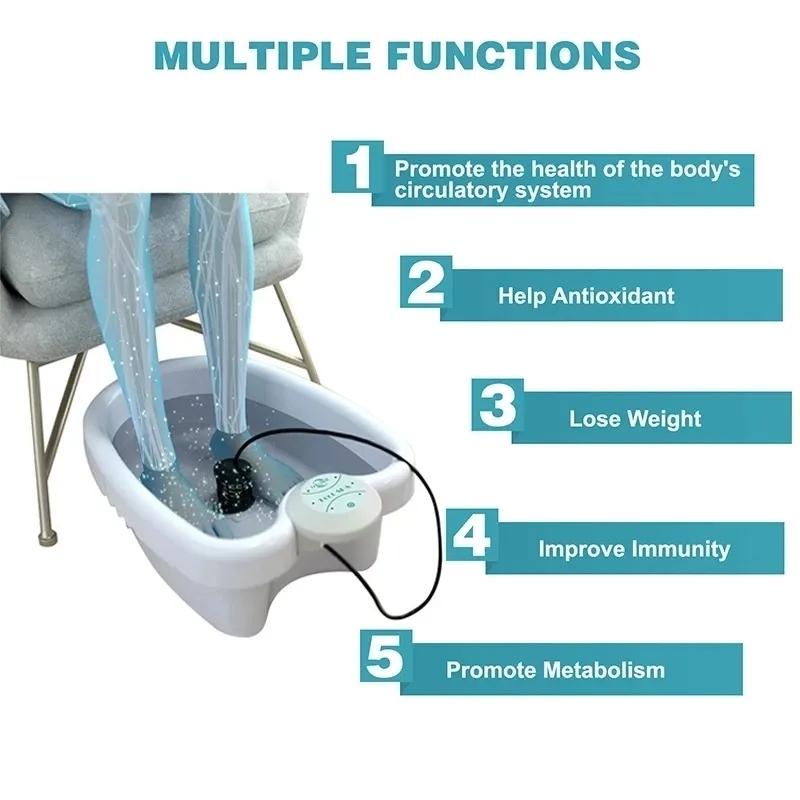Electric Ionic Foot Spa Bath Machine Massage Foot Detox Hydrotherapy Vibrator Care Array Healthy Relieve Stress Muscle Massager