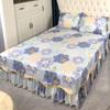 Wave Edged Lace Bed Skirt Soft and Comfortable Printed Bed Sheets Plant Pattern Anti Slip and Dustproof Bed Cover Bedding
