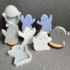 DIY Halloween Decorations 6Pcs/Set Cute Ghost Candle Mold Silicone Scented Stone Molds Gypsum/concrete/epoxy Resin Ghost Mould
