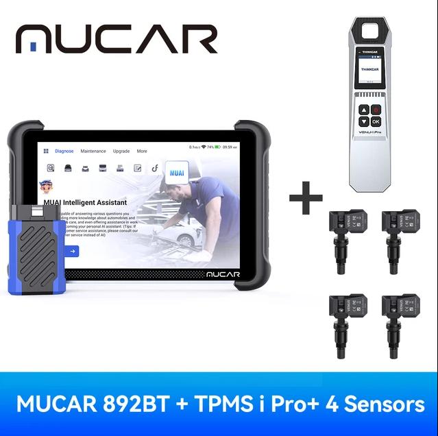 

MUCAR 892BT Диагностический инструмент OBD2 с поддержкой ИИ, сканер OBD FD/DOIP 2, диагностика всех систем, 35 сбросов кодов ЭБУ, двусторонние бесплатные обновления lifetime