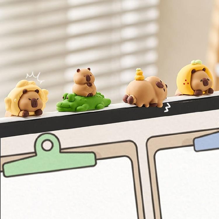 Computer Monitors Decoration Cartoon Capybara Animal Figurines Toy for Computer Screens Keyboards Dashboards Decors