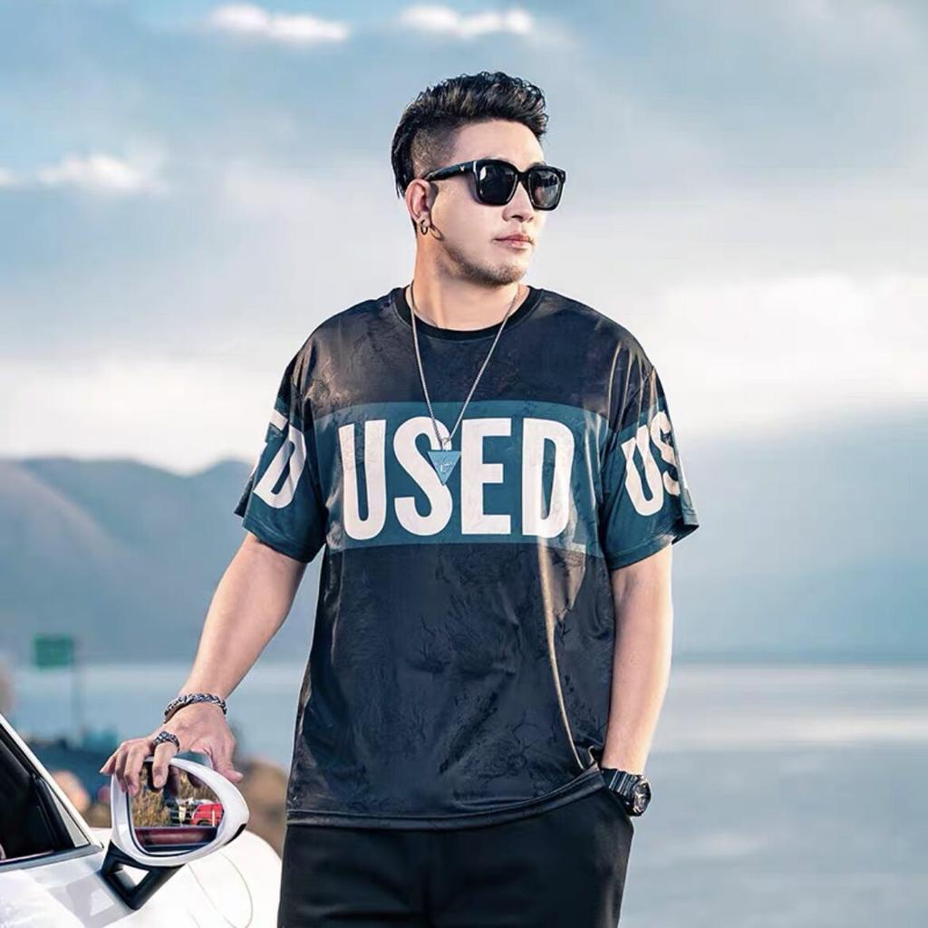 Stretch Fit Anti-wrinkle Loose Men's Short-sleeved Ice Cool Feeling Fashion Short-sleeved Top Cotton Comfortable Lightweight T-shirt